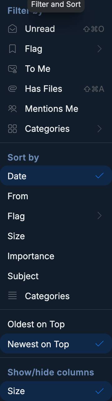 Spark gallery image 2, filter menu